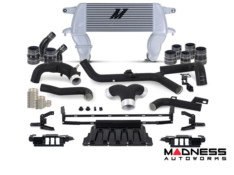 Ford Bronco Performance Intercooler Kit - 2.7L EcoBoost - Mishimoto - High-Mount - Black Pipes Silver Core